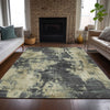 Piper Looms Chantille Abstract ACN2066 Gray Machine Washable Area Rug Lifestyle Image Feature