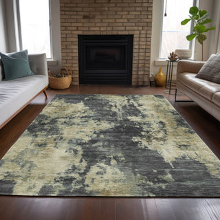 Piper Looms Chantille Abstract ACN2066 Gray Machine Washable Area Rug Lifestyle Image Feature