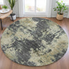 Piper Looms Chantille Abstract ACN2066 Gray Machine Washable Area Rug Round Lifestyle Image Feature