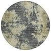 Piper Looms Chantille Abstract ACN2066 Gray Machine Washable Area Rug Round Main Image