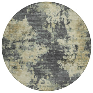 Piper Looms Chantille Abstract ACN2066 Gray Machine Washable Area Rug Round Main Image
