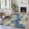 Piper Looms Chantille Abstract ACN2066 Navy Machine Washable Area Rug Lifestyle Image Feature