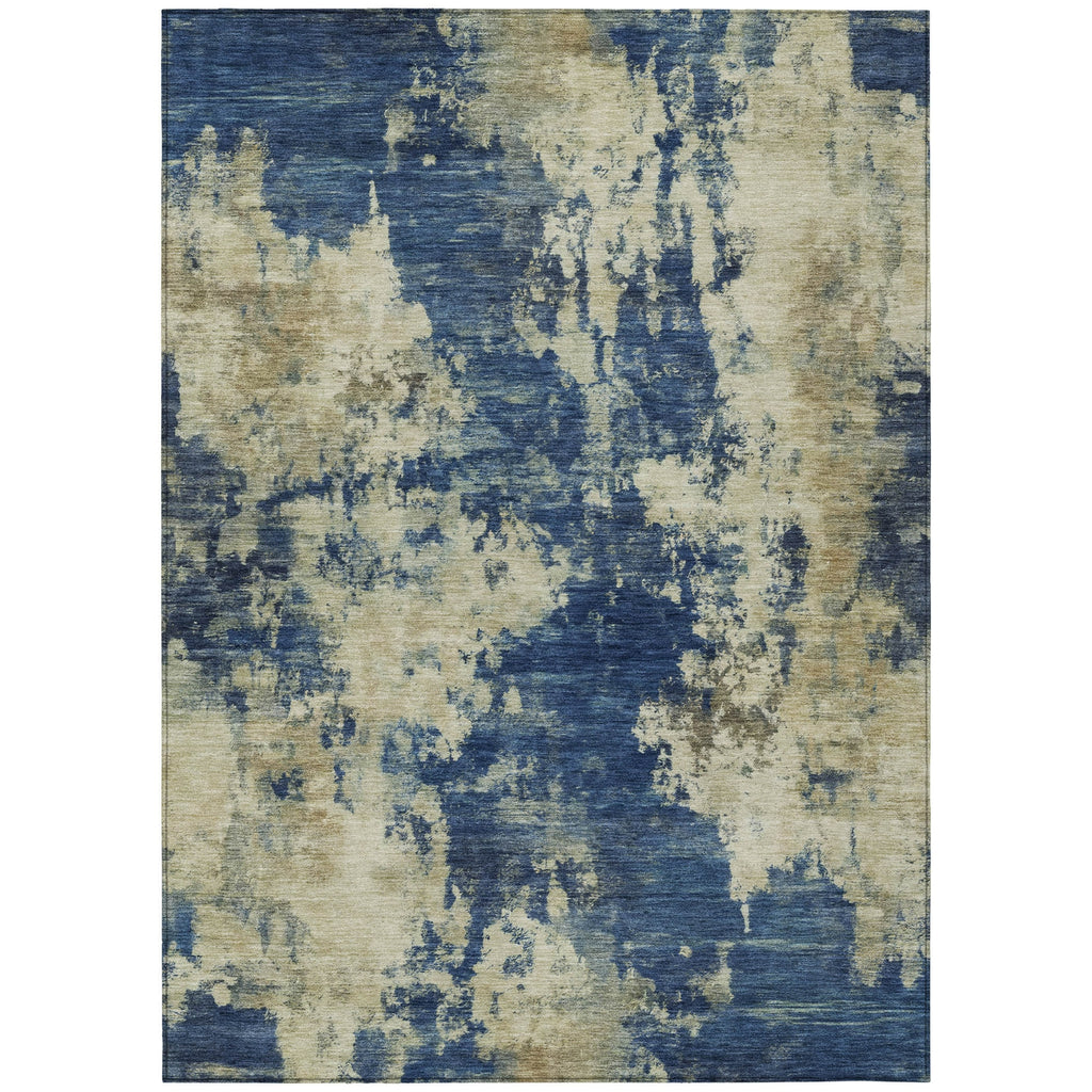 Piper Looms Chantille Abstract ACN2066 Navy Machine Washable Area Rug main image
