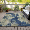 Piper Looms Chantille Abstract ACN2066 Navy Machine Washable Area Rug Outdoor Lifestyle Image Feature