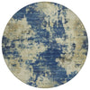 Piper Looms Chantille Abstract ACN2066 Navy Machine Washable Area Rug Round Main Image