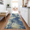 Piper Looms Chantille Abstract ACN2066 Navy Machine Washable Area Rug Runner Lifestyle Image Feature