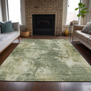 Piper Looms Chantille Abstract ACN2066 Sage Machine Washable Area Rug Lifestyle Image Feature