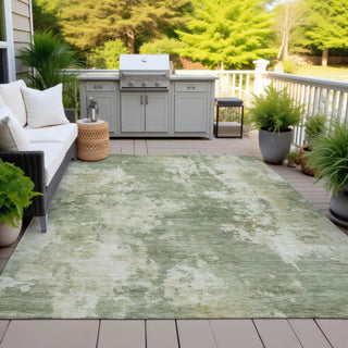 Piper Looms Chantille Abstract ACN2066 Sage Machine Washable Area Rug Outdoor Lifestyle Image Feature