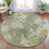Piper Looms Chantille Abstract ACN2066 Sage Machine Washable Area Rug Round Lifestyle Image Feature
