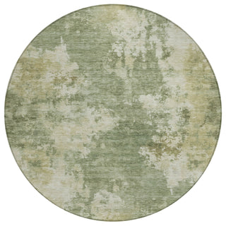Piper Looms Chantille Abstract ACN2066 Sage Machine Washable Area Rug Round Main Image
