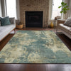 Piper Looms Chantille Abstract ACN2066 Teal Machine Washable Area Rug Lifestyle Image Feature
