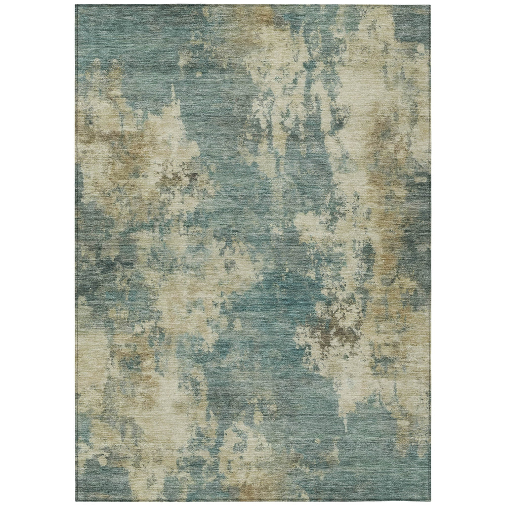 Piper Looms Chantille Abstract ACN2066 Teal Machine Washable Area Rug main image