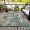 Piper Looms Chantille Abstract ACN2066 Teal Machine Washable Area Rug Outdoor Lifestyle Image Feature