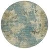 Piper Looms Chantille Abstract ACN2066 Teal Machine Washable Area Rug Round Main Image
