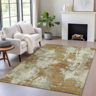 Piper Looms Chantille Abstract ACN2066 Terracotta Machine Washable Area Rug Lifestyle Image Feature