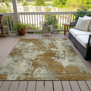 Piper Looms Chantille Abstract ACN2066 Terracotta Machine Washable Area Rug Outdoor Lifestyle Image Feature