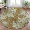 Piper Looms Chantille Abstract ACN2066 Terracotta Machine Washable Area Rug Round Lifestyle Image Feature