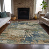 Piper Looms Chantille Abstract ACN2067 Blue Machine Washable Area Rug Lifestyle Image Feature
