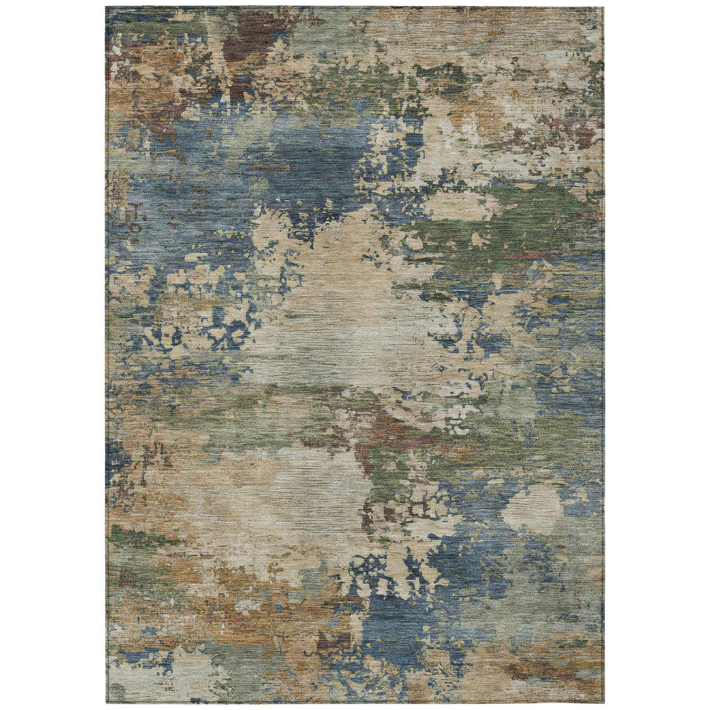 Piper Looms Chantille Abstract ACN2067 Blue Machine Washable Area Rug main image