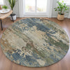 Piper Looms Chantille Abstract ACN2067 Blue Machine Washable Area Rug Round Lifestyle Image Feature