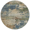 Piper Looms Chantille Abstract ACN2067 Blue Machine Washable Area Rug Round Main Image