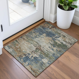 Piper Looms Chantille Abstract ACN2067 Blue Machine Washable Area Rug Scatter Lifestyle Image Feature