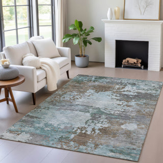 Piper Looms Chantille Abstract ACN2067 Brown Machine Washable Area Rug Lifestyle Image Feature