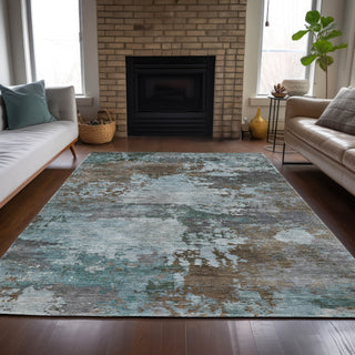 Piper Looms Chantille Abstract ACN2067 Brown Machine Washable Area Rug Lifestyle Image Feature