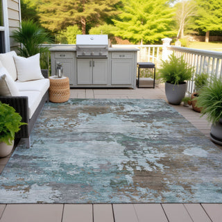 Piper Looms Chantille Abstract ACN2067 Brown Machine Washable Area Rug Outdoor Lifestyle Image Feature