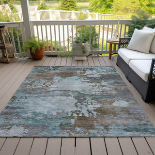 Piper Looms Chantille Abstract ACN2067 Brown Machine Washable Area Rug Outdoor Lifestyle Image Feature