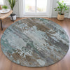 Piper Looms Chantille Abstract ACN2067 Brown Machine Washable Area Rug Round Lifestyle Image Feature