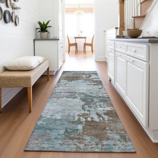 Piper Looms Chantille Abstract ACN2067 Brown Machine Washable Area Rug Runner Lifestyle Image Feature