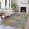 Piper Looms Chantille Abstract ACN2067 Denim Machine Washable Area Rug Lifestyle Image Feature
