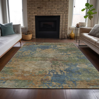 Piper Looms Chantille Abstract ACN2067 Denim Machine Washable Area Rug Lifestyle Image Feature