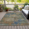 Piper Looms Chantille Abstract ACN2067 Denim Machine Washable Area Rug Outdoor Lifestyle Image Feature