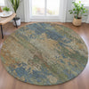 Piper Looms Chantille Abstract ACN2067 Denim Machine Washable Area Rug Round Lifestyle Image Feature