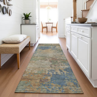 Piper Looms Chantille Abstract ACN2067 Denim Machine Washable Area Rug Runner Lifestyle Image Feature