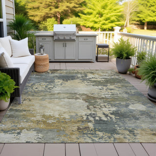 Piper Looms Chantille Abstract ACN2067 Gray Machine Washable Area Rug Outdoor Lifestyle Image Feature