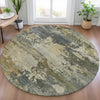 Piper Looms Chantille Abstract ACN2067 Gray Machine Washable Area Rug Round Lifestyle Image Feature