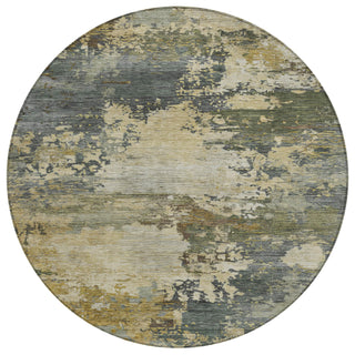 Piper Looms Chantille Abstract ACN2067 Gray Machine Washable Area Rug Round Main Image