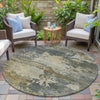 Piper Looms Chantille Abstract ACN2067 Gray Machine Washable Area Rug Round Outdoor Lifestyle Image Feature