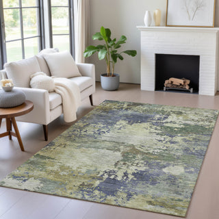 Piper Looms Chantille Abstract ACN2067 Purple Machine Washable Area Rug Lifestyle Image Feature