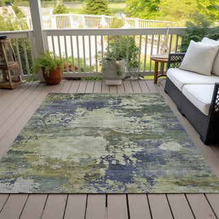 Piper Looms Chantille Abstract ACN2067 Purple Machine Washable Area Rug Outdoor Lifestyle Image Feature