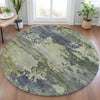 Piper Looms Chantille Abstract ACN2067 Purple Machine Washable Area Rug Round Lifestyle Image Feature