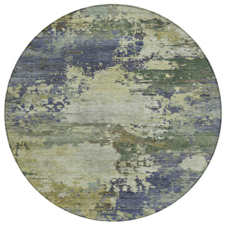 Piper Looms Chantille Abstract ACN2067 Purple Machine Washable Area Rug Round Main Image