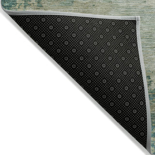 Piper Looms Chantille Abstract ACN2067 Teal Machine Washable Area Rug Backing Image