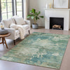 Piper Looms Chantille Abstract ACN2067 Teal Machine Washable Area Rug Lifestyle Image Feature