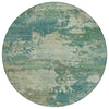 Piper Looms Chantille Abstract ACN2067 Teal Machine Washable Area Rug Round Main Image