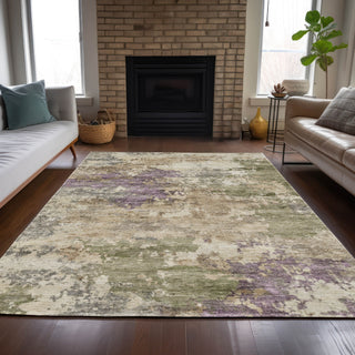 Piper Looms Chantille Abstract ACN2068 Beige Machine Washable Area Rug Lifestyle Image Feature
