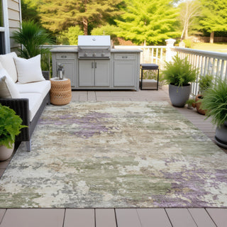Piper Looms Chantille Abstract ACN2068 Beige Machine Washable Area Rug Outdoor Lifestyle Image Feature